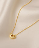 Daffany Double Interlocking 14k/10K Solid Gold Pendant Necklace