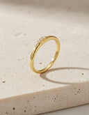 Daffany Simple Three Diamonds 14k/10K Solid Gold Ring