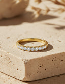 Daffany Half Circle Diamonds 14k/10K Solid Gold Ring