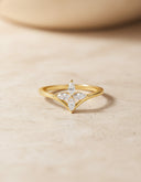 Daffany Four-petaled Flower Diamonds 14k/10K Solid Gold Ring