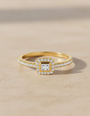 Daffany Brilliant Square Diamonds 14k/10K Solid Gold Ring