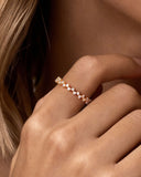 Daffany Sawtooth Shape Diamonds 14k/10K Solid Gold Ring