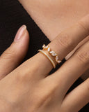 Daffany Horse-Eye Shaped Diamond 14k/10K Solid Gold Ring