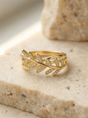 Daffany Leaves Diamonds 14k/10K Solid Gold Ring