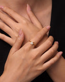 Daffany Open Pear-Shaped Diamond 14k/10K Solid Gold Ring