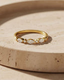 Daffany Marquised And Round Diamonds 14k/10K Solid Gold Ring