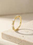 Daffany Rectangular And Round Diamonds 14k/10K Solid Gold Ring