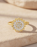Daffany Rotatable Flower Diamonds 14k/10K Solid Gold Ring