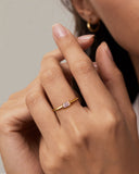 Daffany Single Rectangular Diamond 14k/10K Solid Gold Ring