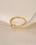 Daffany Single Rectangular Diamond 14k/10K Solid Gold Ring