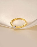 Daffany Single Diamond 14k/10K Solid Gold Ring