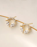 Daffany Double Marquise-shaped Diamonds 14k/10K Solid Gold Stud Earrings