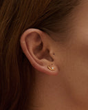 Daffany Semi-Arc 14k/10K Solid Gold Stud Earrings