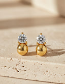 Daffany Single Diamond 14k/10K Solid Gold Stud Earrings