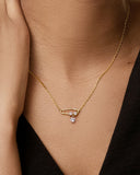 Daffany Pin Bow 14k/10K Solid Gold Pendant Necklace