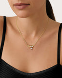 Daffany Pin Bow 14k/10K Solid Gold Pendant Necklace