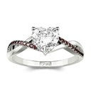 Daffany Twist Heart Cut Sterling Silver Ring Tmp