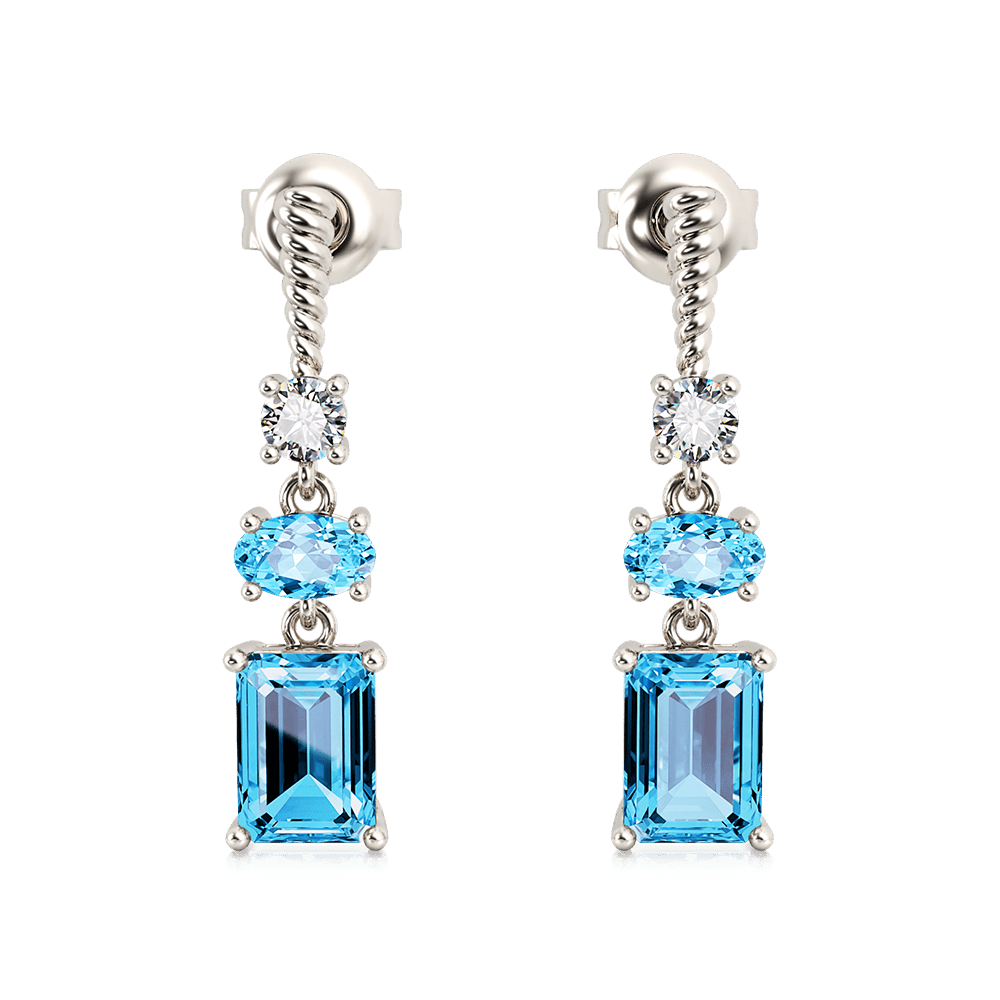 Blue Stone Jhumka Earrings-baongoctrading.com.vn