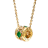Emerald & Champagne Gems D.Drum Necklace