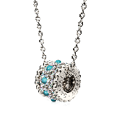 Turquoise Halo D.Drum Necklace