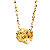 Yellow Gems Paved D.Drum Necklace