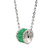 Emerald Gems Paved D.Drum Necklace