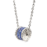 Blue & White Gems D.Drum Necklace