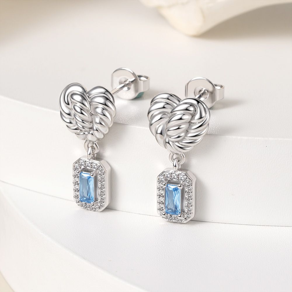 Heart Gemstone Dangle Earrings
