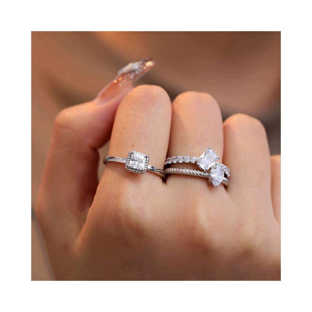 Stacked Engagement Ring Set
