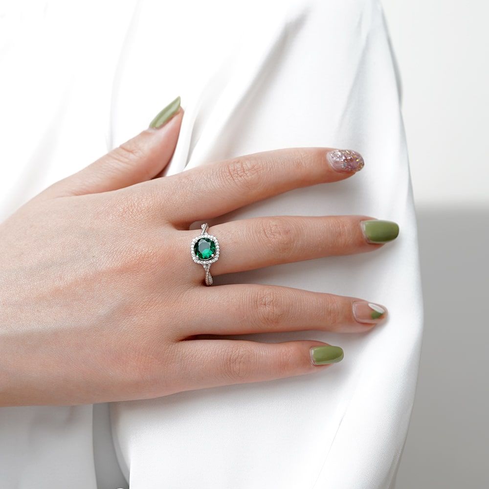 Green Halo Ring