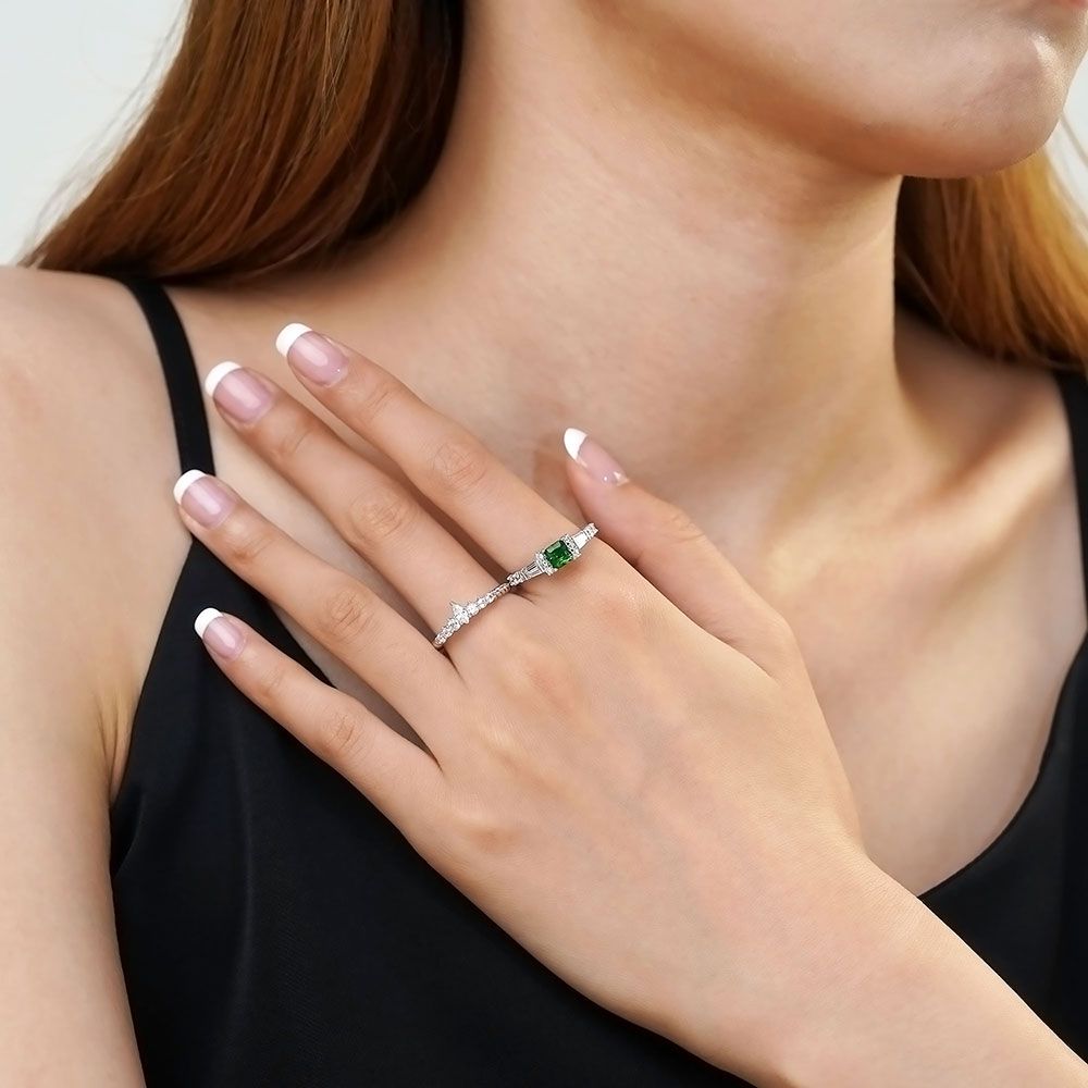 Emerald Stacking Rings