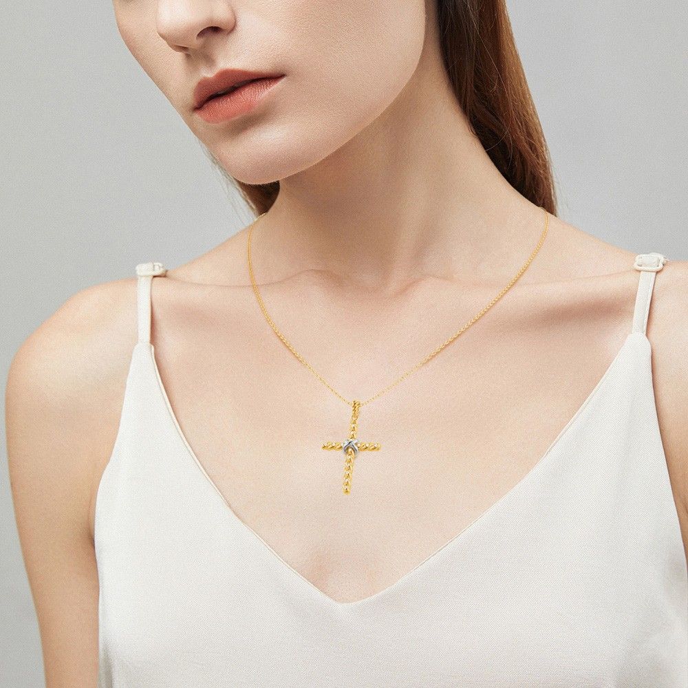 Twisted Rope Cross Necklace