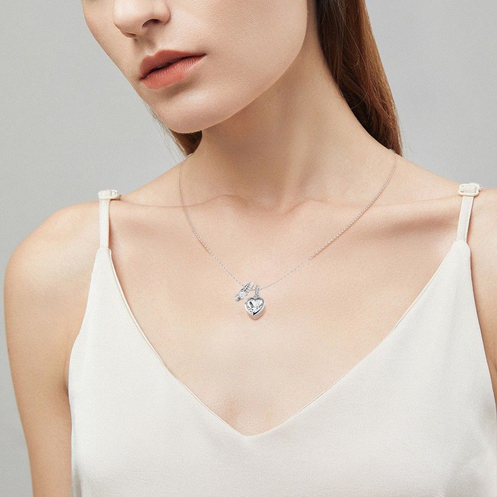 Heart & Small Ring Necklace