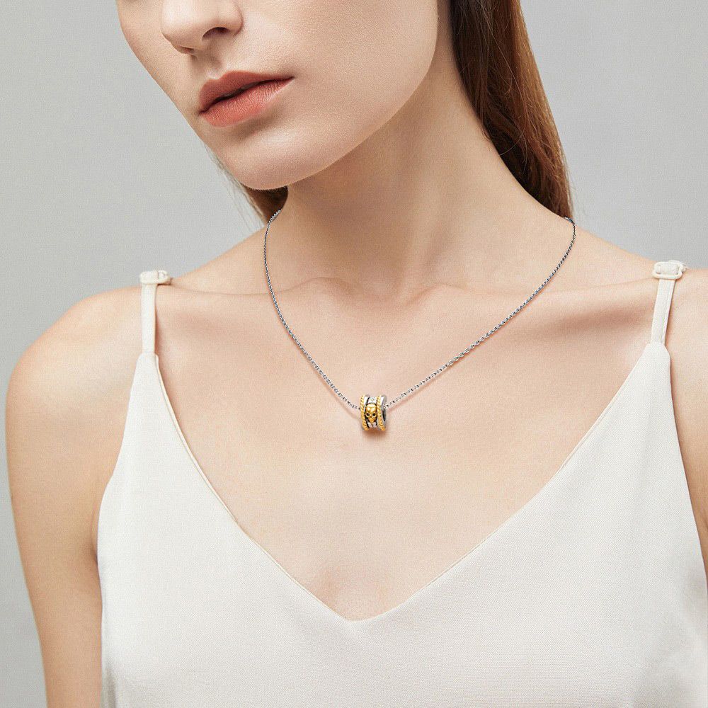Skull Two-tone D.Drum Necklace