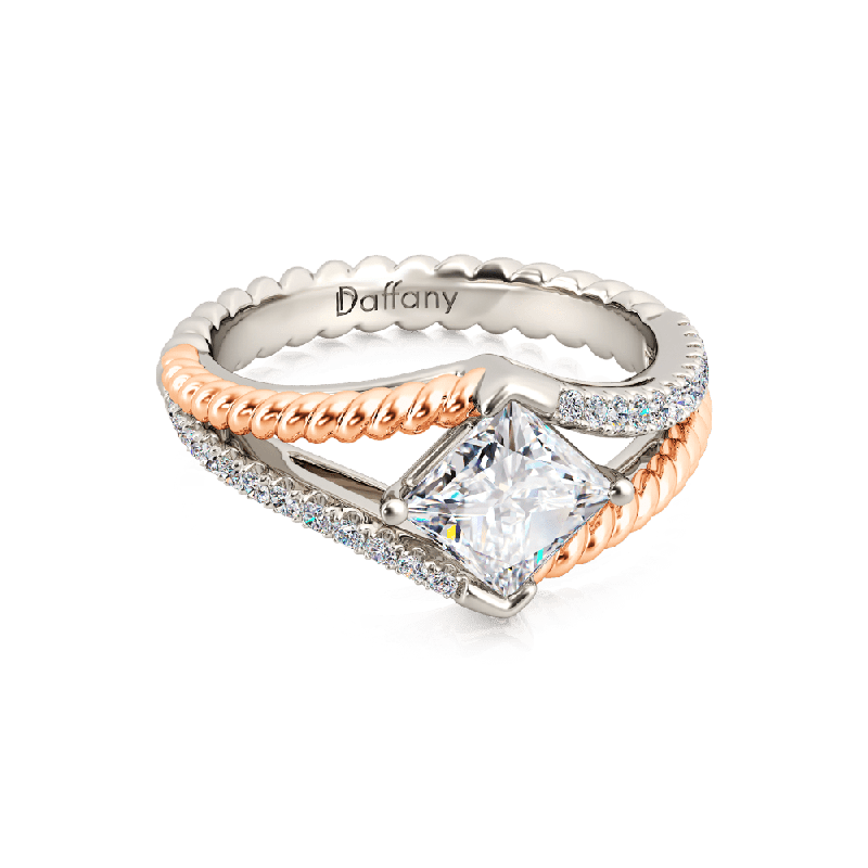 Princess Split Shank Engagement Ring