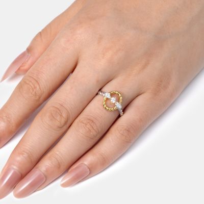 Cable Oval Shape Pattern Ring