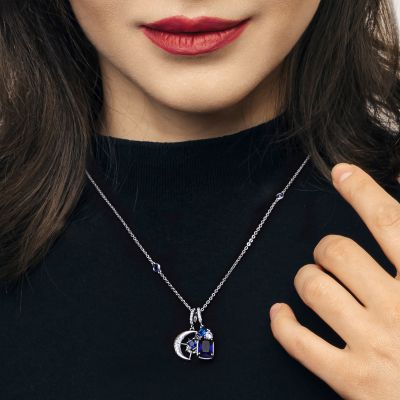 Starmoon & Sapphire Gemstones Necklace