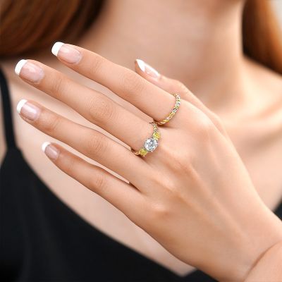 Fancy Three-stone Stacking Rings