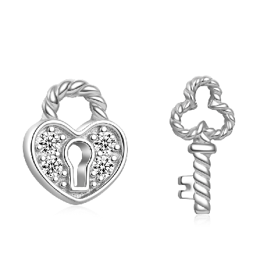 Lock & Key Stud Earrings - Daffany Jewelry