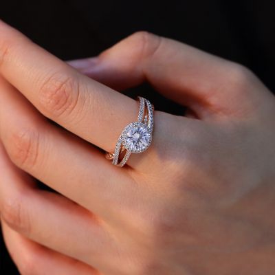 Fancy Crossover Engagement Ring