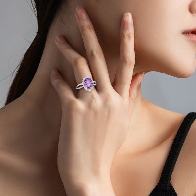 Amethyst Oval Engagement Ring