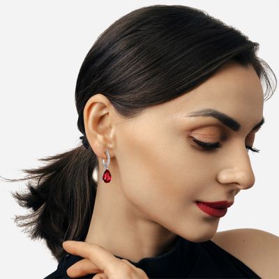 Garnet Teardrop Earrings