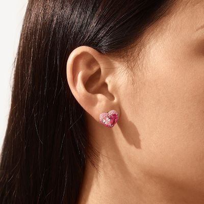 Pink Heart-Shaped Earrings