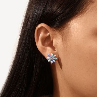 Blue Daisy Earrings